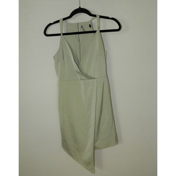 Lulu's Dress Green What a Stunner Sage Green Satin Mini Dress Size Small - Picture 5 of 6